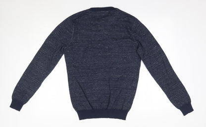 NEXT Mens Blue Round Neck  Cotton Pullover Jumper Size S