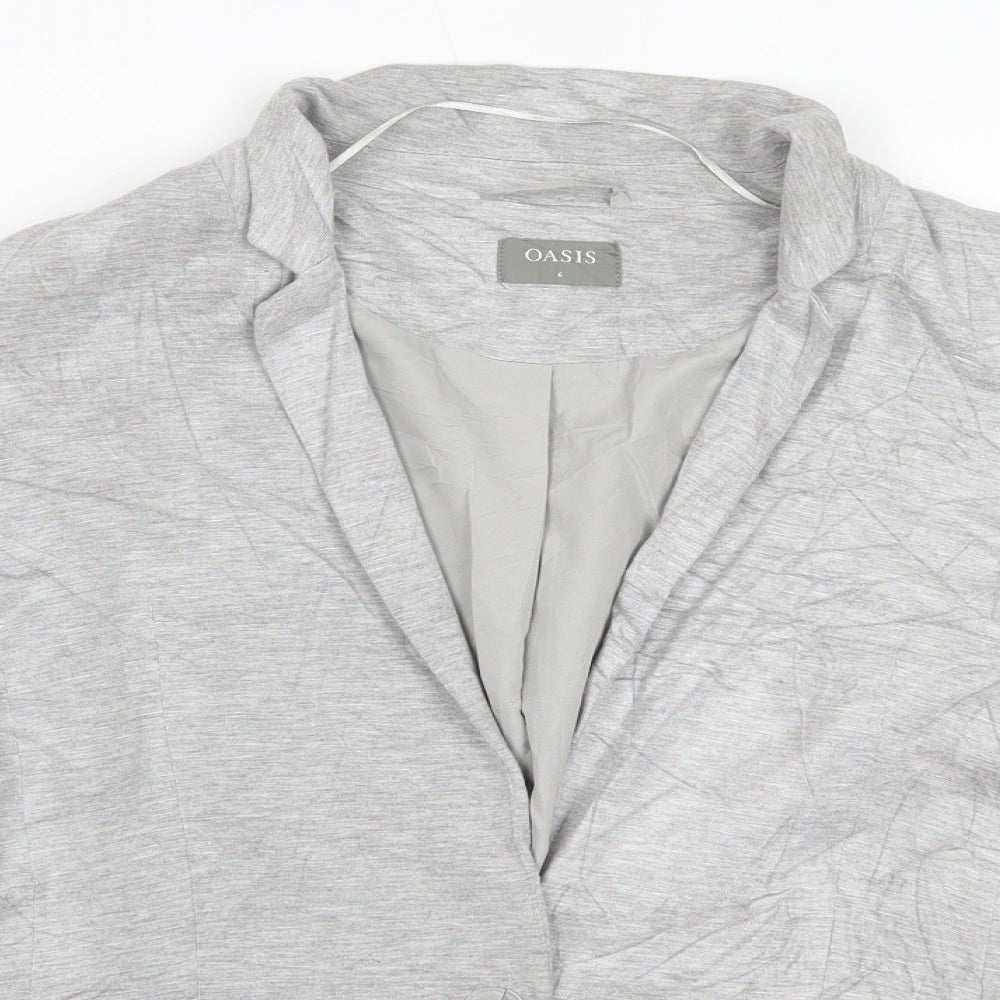 Womens UK Size 6 Oasis Grey Cardigan Jumper