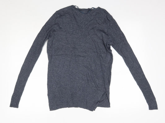 Primark Womens Blue V-Neck  Acrylic Pullover Jumper Size 8