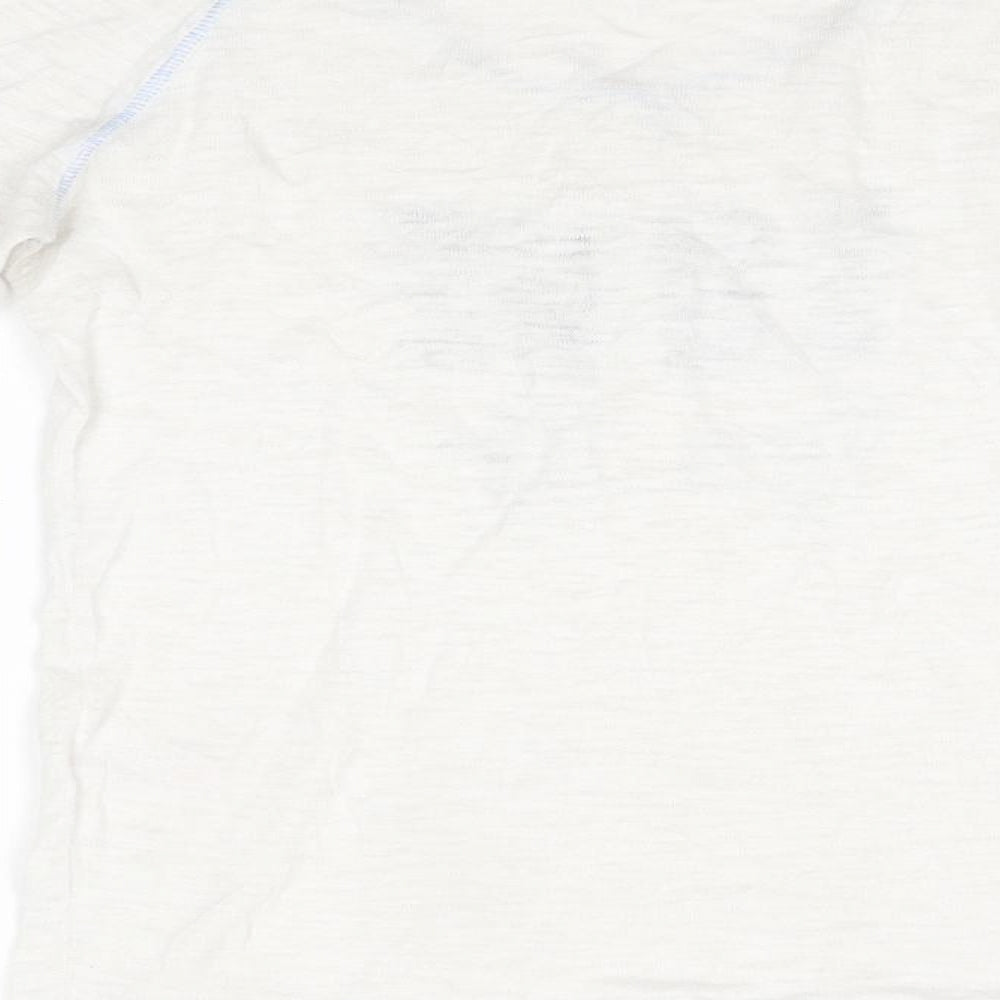Brand and care label for Berenice women’s white linen basic blouse, size S, round neck