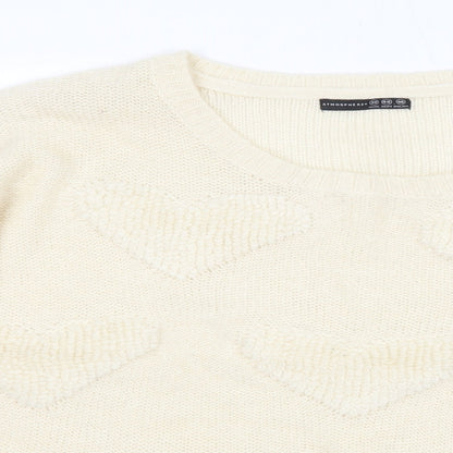 Primark Womens Ivory Round Neck  Acrylic Pullover Jumper Size 20