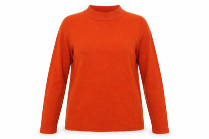 Bonmarché Womens Orange Round Neck Acrylic Pullover Jumper Size 14