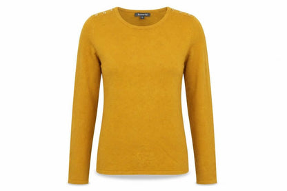 Bonmarché Womens Orange Round Neck Acrylic Pullover Jumper Size 10