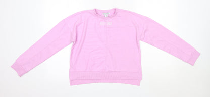 Primark Girls Purple Round Neck  Cotton Pullover Jumper Size 10-11 Years