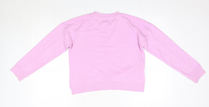 Primark Girls Purple Round Neck  Cotton Pullover Jumper Size 10-11 Years