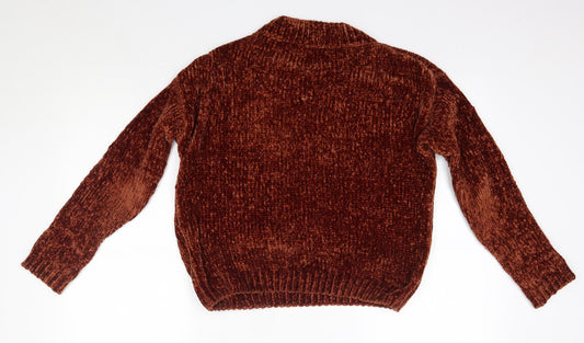 Daisy Street Womens Brown Round Neck  Polyester Pullover Jumper Size 6