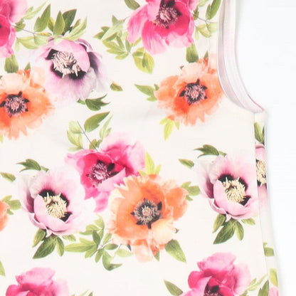 E-vie Angel Girls Ivory Floral Polyester Tunic Tank Size 9-12 Months Round Neck  - Red Pink Orange flowers