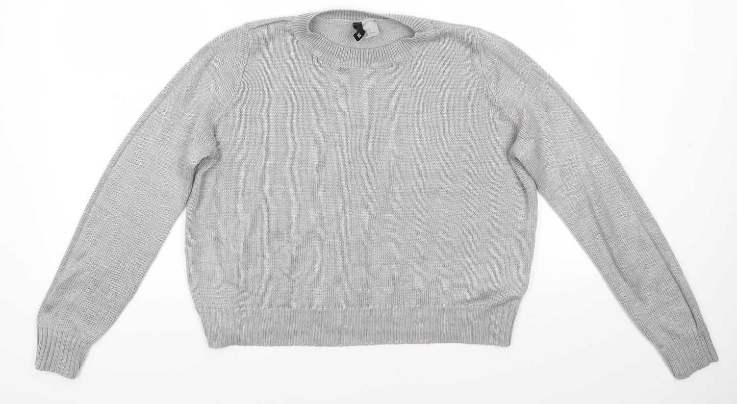 Womens UK Size M Divided Grey Pullover Jumper