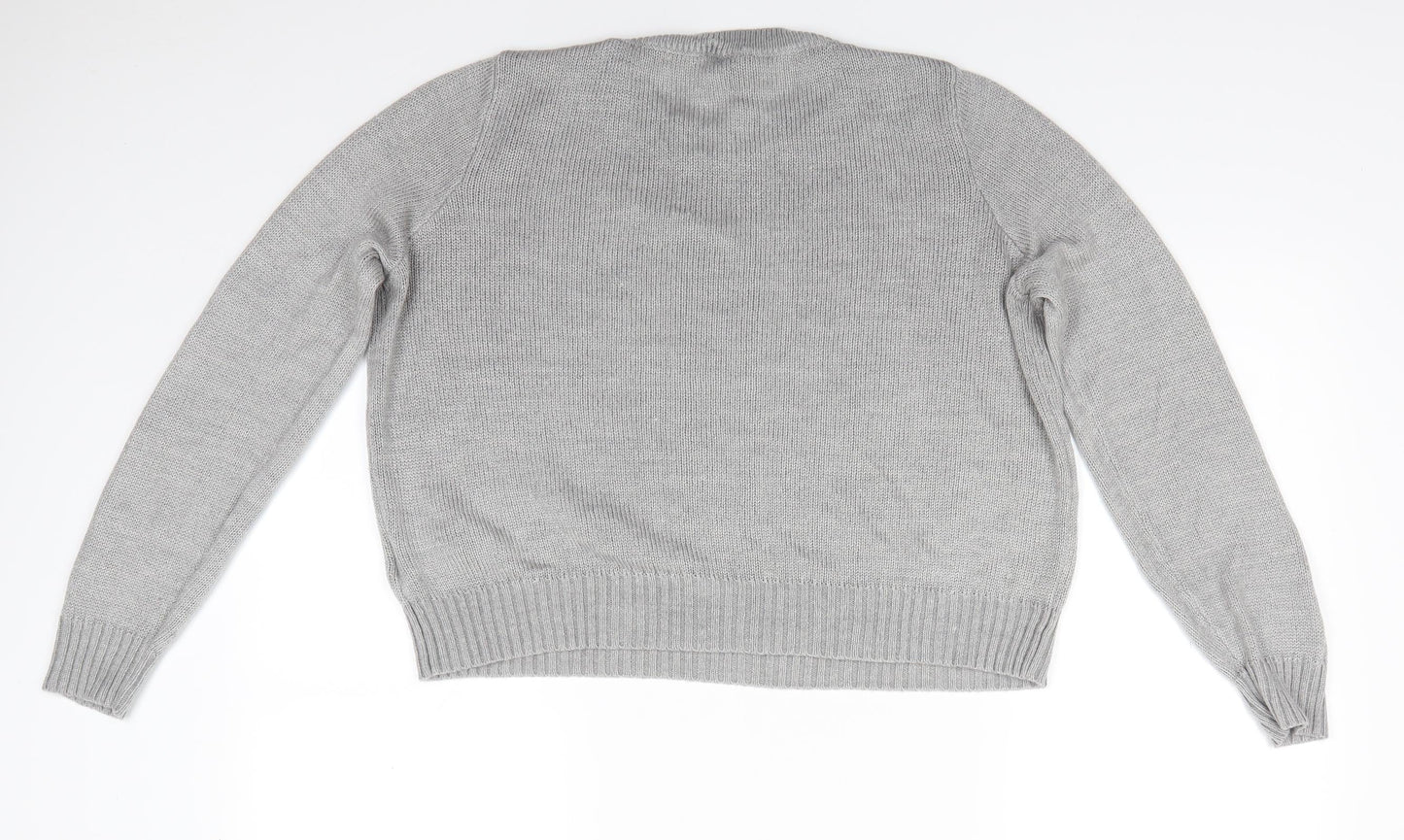 Womens UK Size M Divided Grey Pullover Jumper