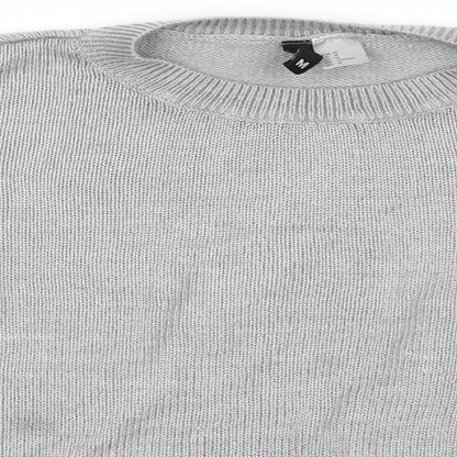 Womens UK Size M Divided Grey Pullover Jumper