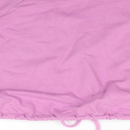NEXT Girls Pink  Cotton Pullover Sweatshirt Size 12 Years   - Love Sparkle Drawstring waist
