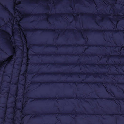 George Womens Blue   Quilted Coat   Zip - Midnight Blue subtle sheen