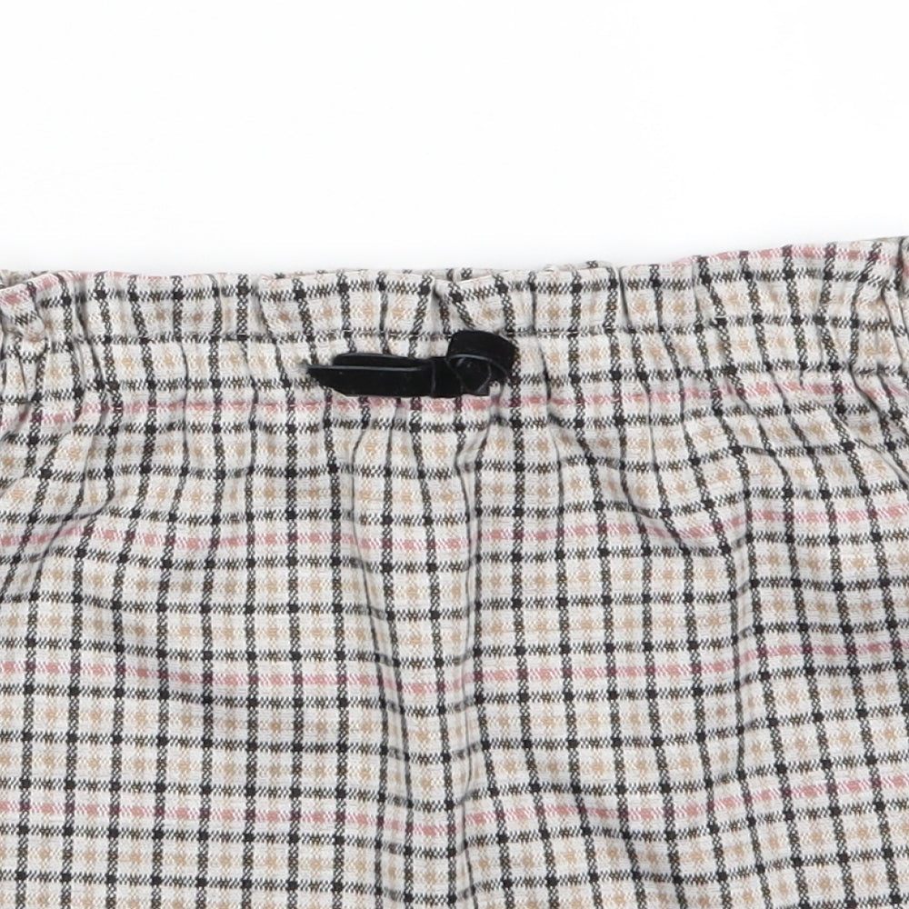 Primark Girls Ivory Check Polyester A-Line Skirt Size 3 Years  Regular  - Beige Black Pink check