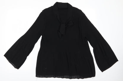 Womens UK Size  Preworn Black Tunic Blouse