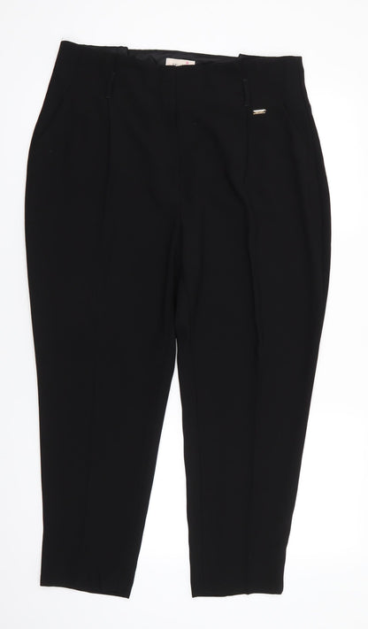 Womens UK Size 14 Per Una Regular Fit Dress Pants Black Trousers