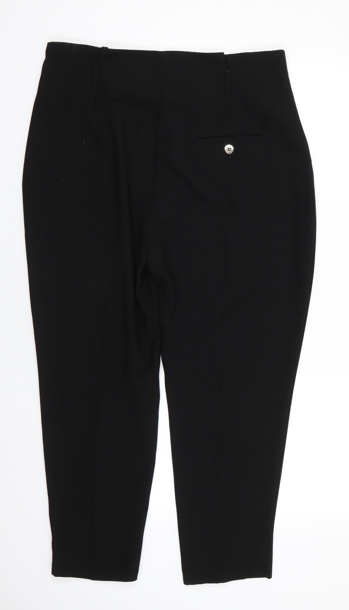 Womens UK Size 14 Per Una Regular Fit Dress Pants Black Trousers