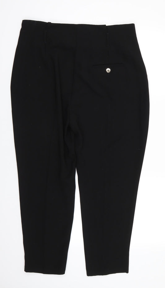 Womens UK Size 14 Per Una Regular Fit Dress Pants Black Trousers