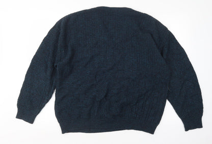 BHS Mens Green V-Neck  Acrylic Pullover Jumper Size M