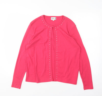 Womens UK Size 14 TIGI Pink Cardigan Jumper