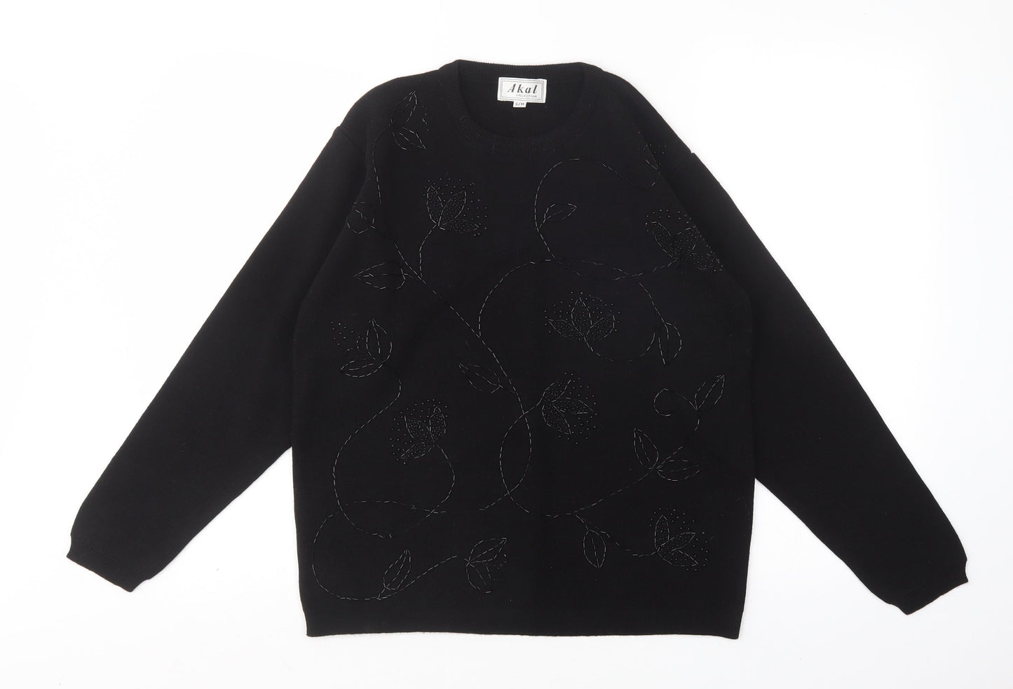 Womens UK Size S Akal Black Pullover Jumper