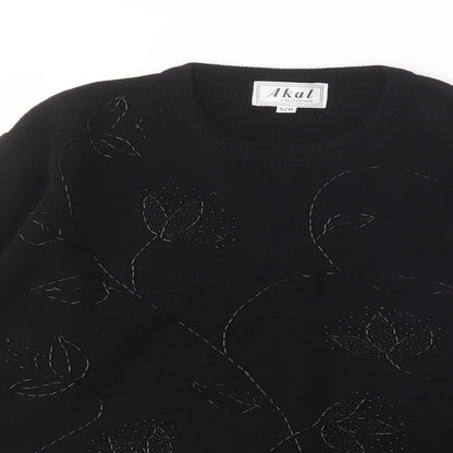 Womens UK Size S Akal Black Pullover Jumper