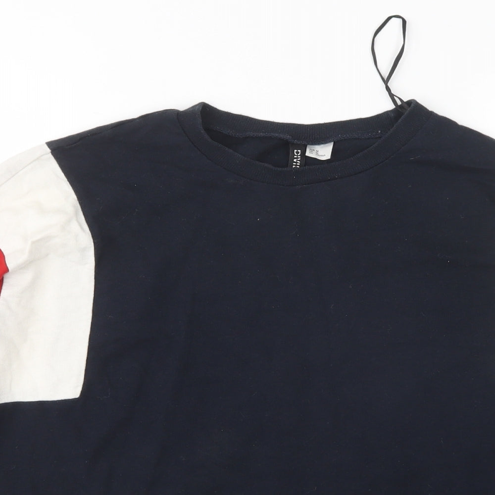 H&M Womens Multicoloured  Cotton Pullover Sweatshirt Size M