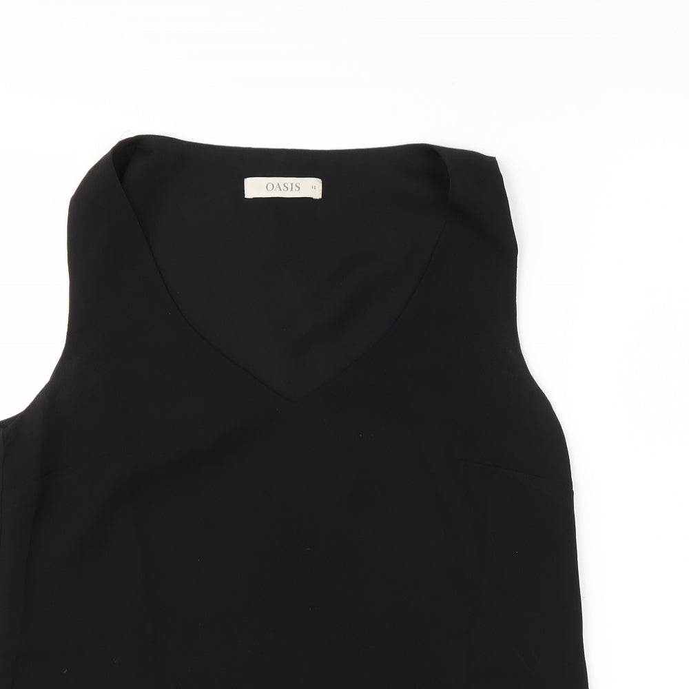 Womens UK Size 10 Oasis Black Basic Blouse