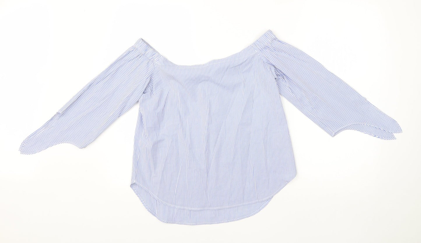 Womens UK Size 10 Oasis Blue Basic Blouse