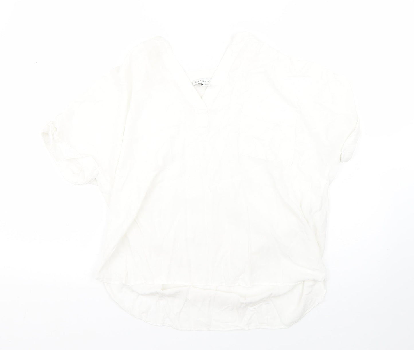 Womens UK Size 8 Warehouse White Basic Blouse