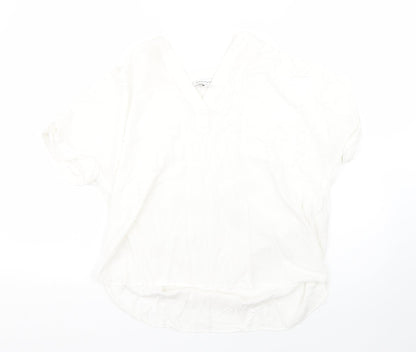 Womens UK Size 8 Warehouse White Basic Blouse