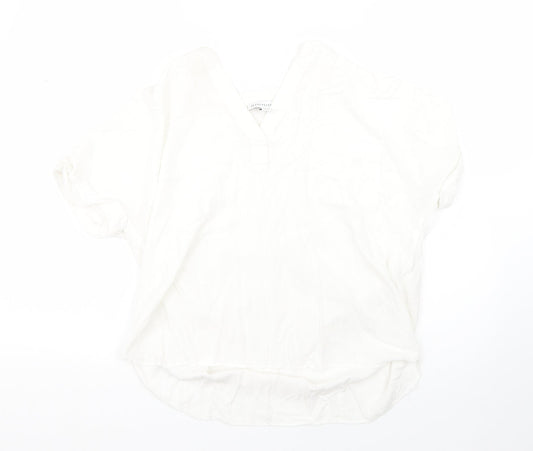 Womens UK Size 8 Warehouse White Basic Blouse