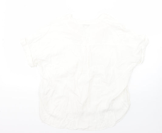 Womens UK Size 8 Warehouse White Basic Blouse