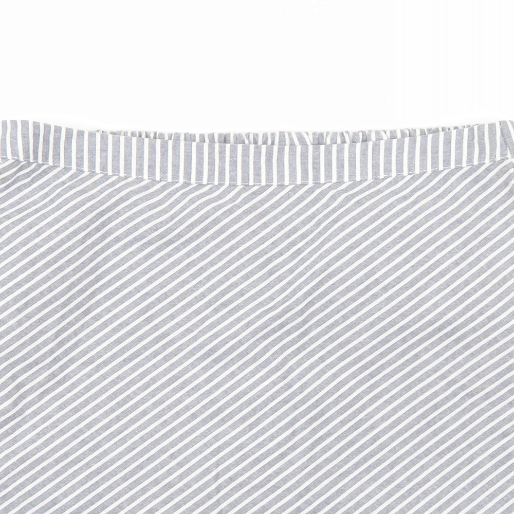 Villa Clothin Womens Grey Striped Cotton A-Line Skirt Size 36 in