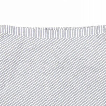 Villa Clothin Womens Grey Striped Cotton A-Line Skirt Size 36 in
