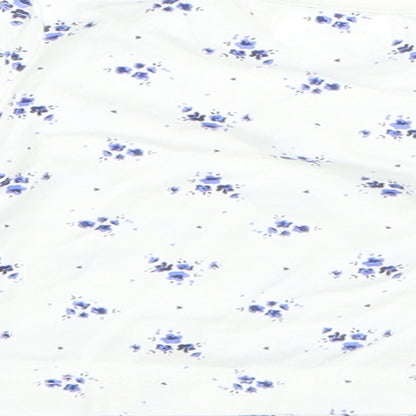 M&Co Girls White Floral Cotton Pullover Jumper Size 0-3 Months