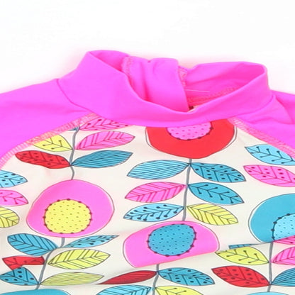 Mini Clube Girls Pink Floral Polyester  Blouse Size 6-9 Months Halter  - swim beach
