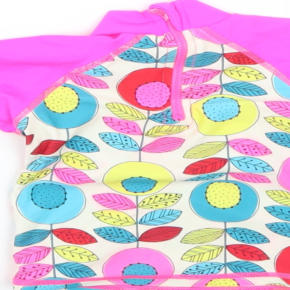 Mini Clube Girls Pink Floral Polyester  Blouse Size 6-9 Months Halter  - swim beach