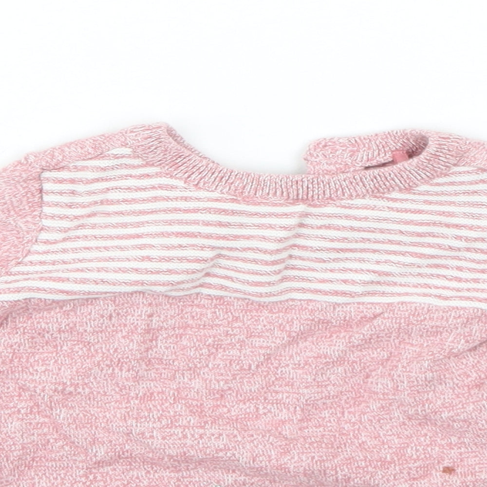Close-up detail of Tu Baby Red Cotton jumper, size 0-3, Months