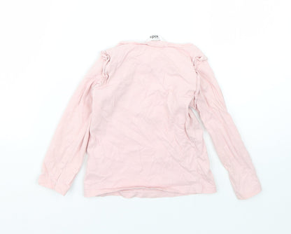 M&Co Girls Pink  Cotton Basic T-Shirt Size 2-3 Years Round Neck  - love heart