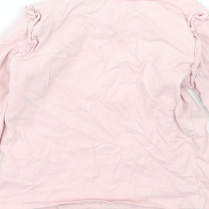 M&Co Girls Pink  Cotton Basic T-Shirt Size 2-3 Years Round Neck  - love heart