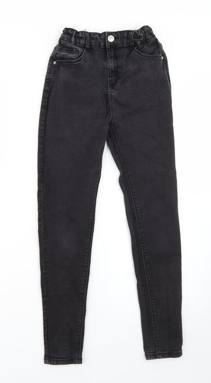 Denim Co Girls Black  Cotton Skinny Jeans Size 11-12 Years  Regular