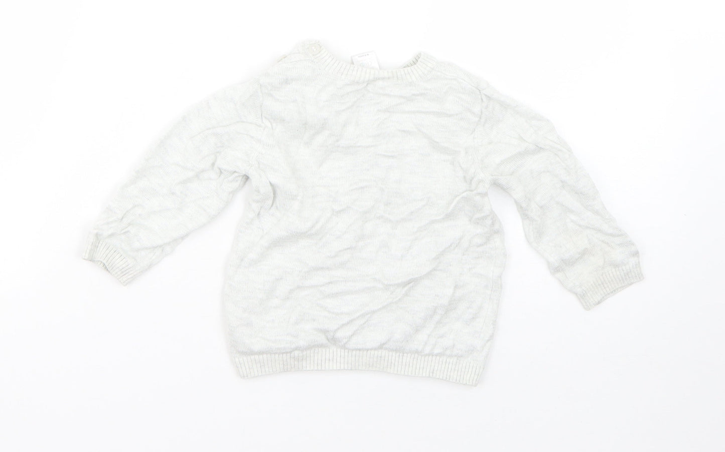 Mini Club Girls Grey  Viscose Pullover Jumper Size 6-9 Months   - penguin