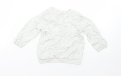 Mini Club Girls Grey  Viscose Pullover Jumper Size 6-9 Months   - penguin