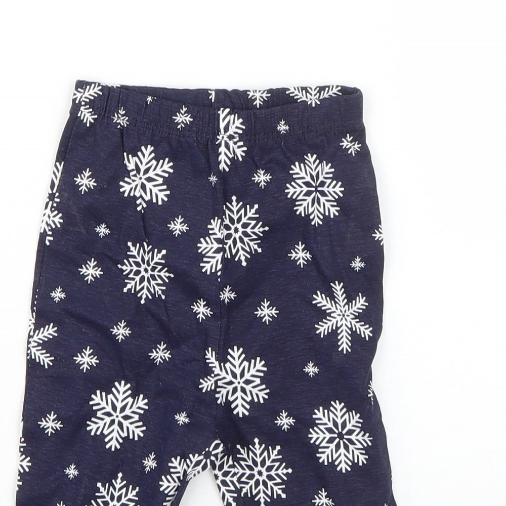 Baby Baby Blue  Cotton  Pyjama Pants Size 6-9 Months   - christmas