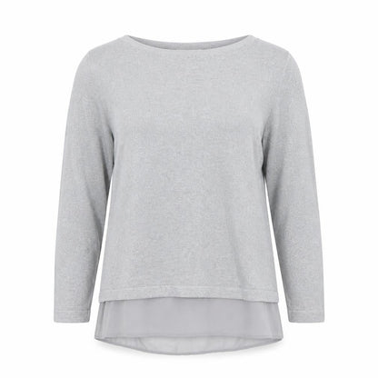 Wallis Womens Grey Round Neck  Viscose Pullover Jumper Size 14