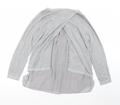 Wallis Womens Grey Round Neck  Viscose Pullover Jumper Size 14