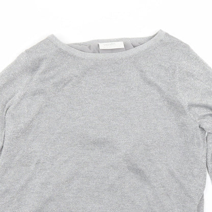 Wallis Womens Grey Round Neck  Viscose Pullover Jumper Size 14