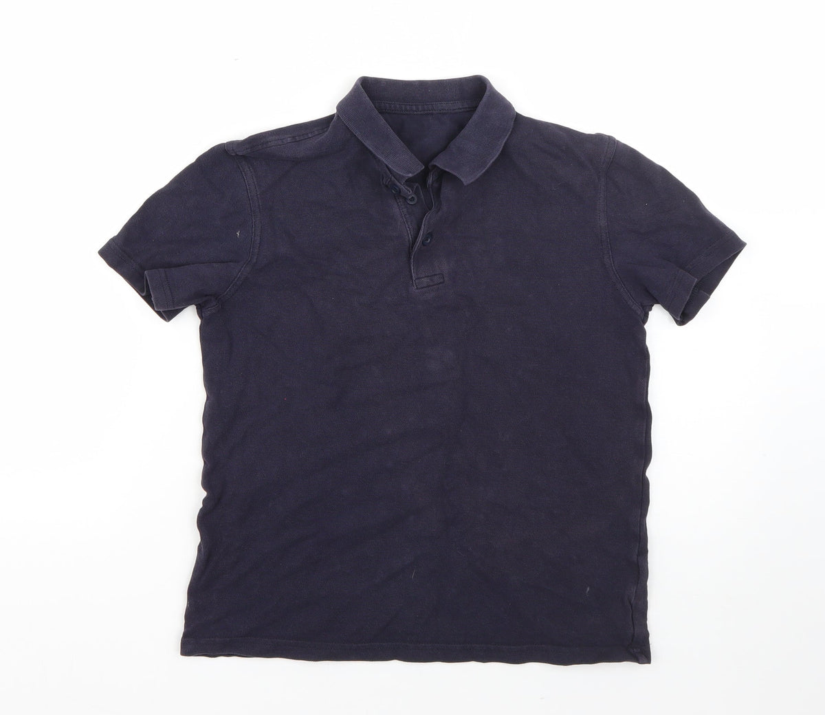 Additional front view of George boys’ blue cotton basic polo, size 10-11, years collared