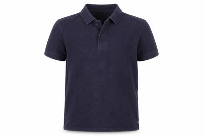 Front view of George boys’ blue cotton basic polo, size 10-11, years collared