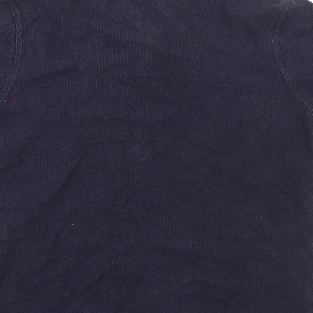 Brand and care label for George boys’ blue cotton basic polo, size 10-11, years collared